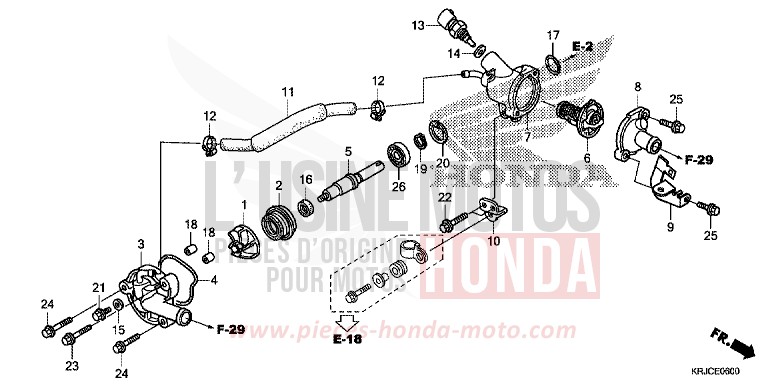 WATER PUMP for S-Wing ABS PEARL NIGHTSTAR BLACK (NHA84) from 2012